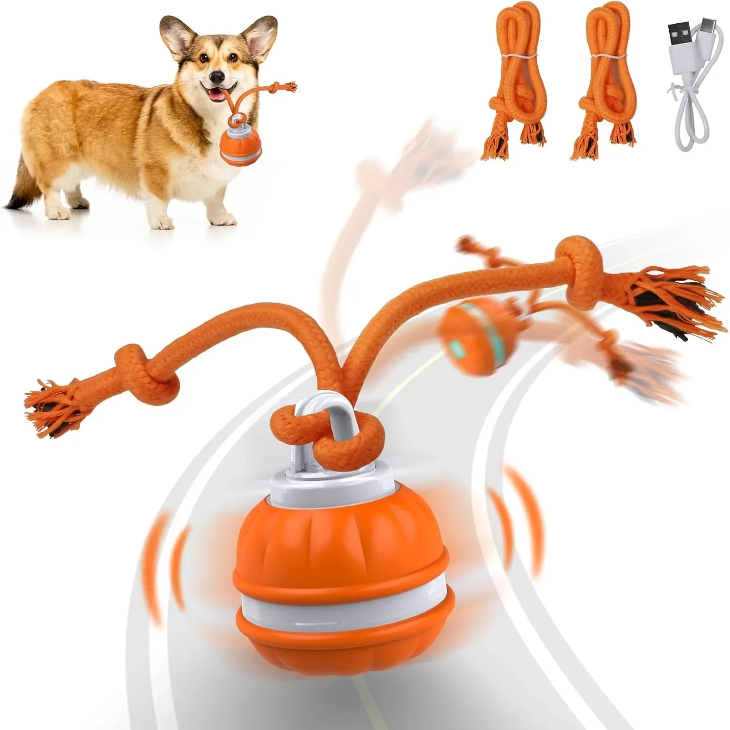 Automatic Moving Dog Ball - 강아지용 인터랙티브 장난감, 움직임 감지 롤링