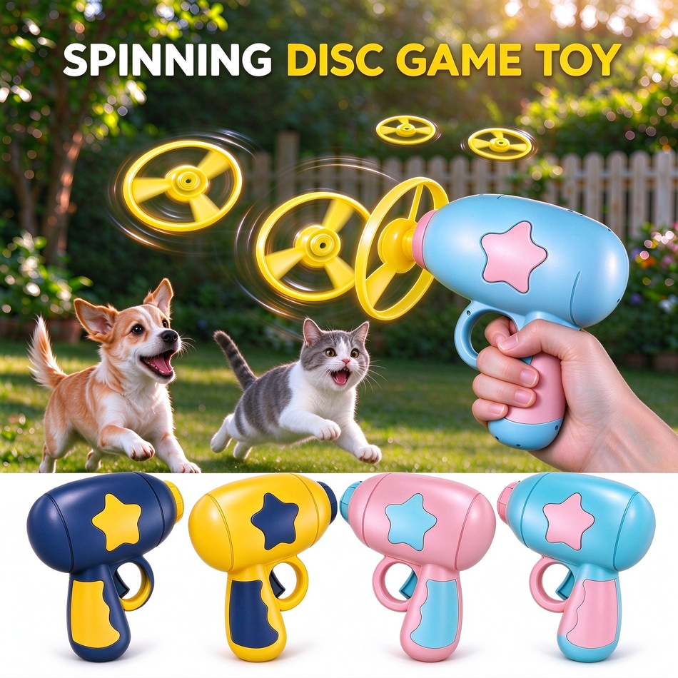Flying Disc Dog Training Toy - 재미있는 고양이 장난감, 상호작용형 발사 장난감,