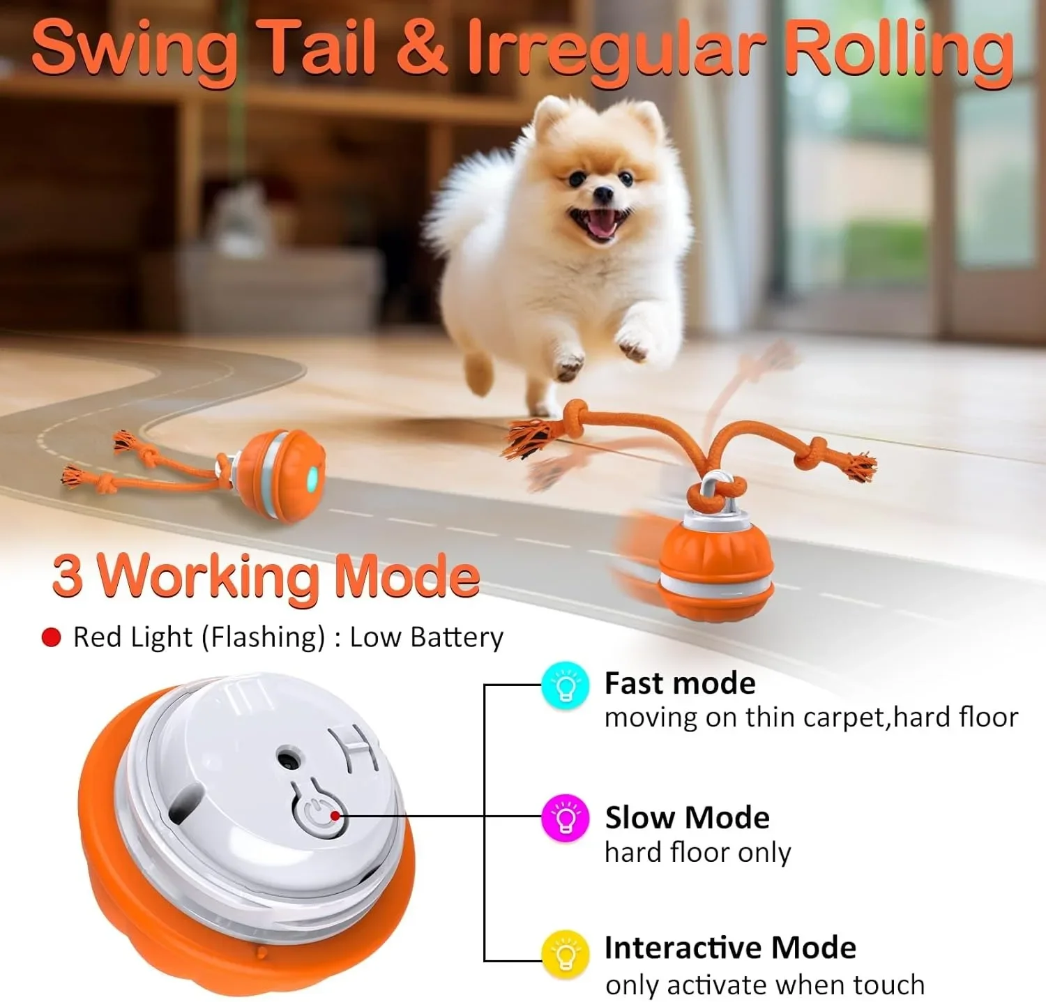 강아지용 인터랙티브 장난감, 움직임 감지 롤링 볼, 강 - Automatic Moving Dog Ball 리뷰 및 가격